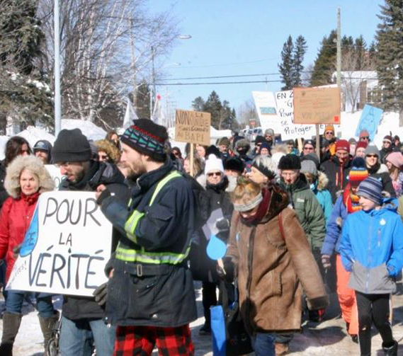 Manifestation contre Sayona Mining en Abitibi, 2019_Crédit Comité citoyen de protection de l'esker-crop