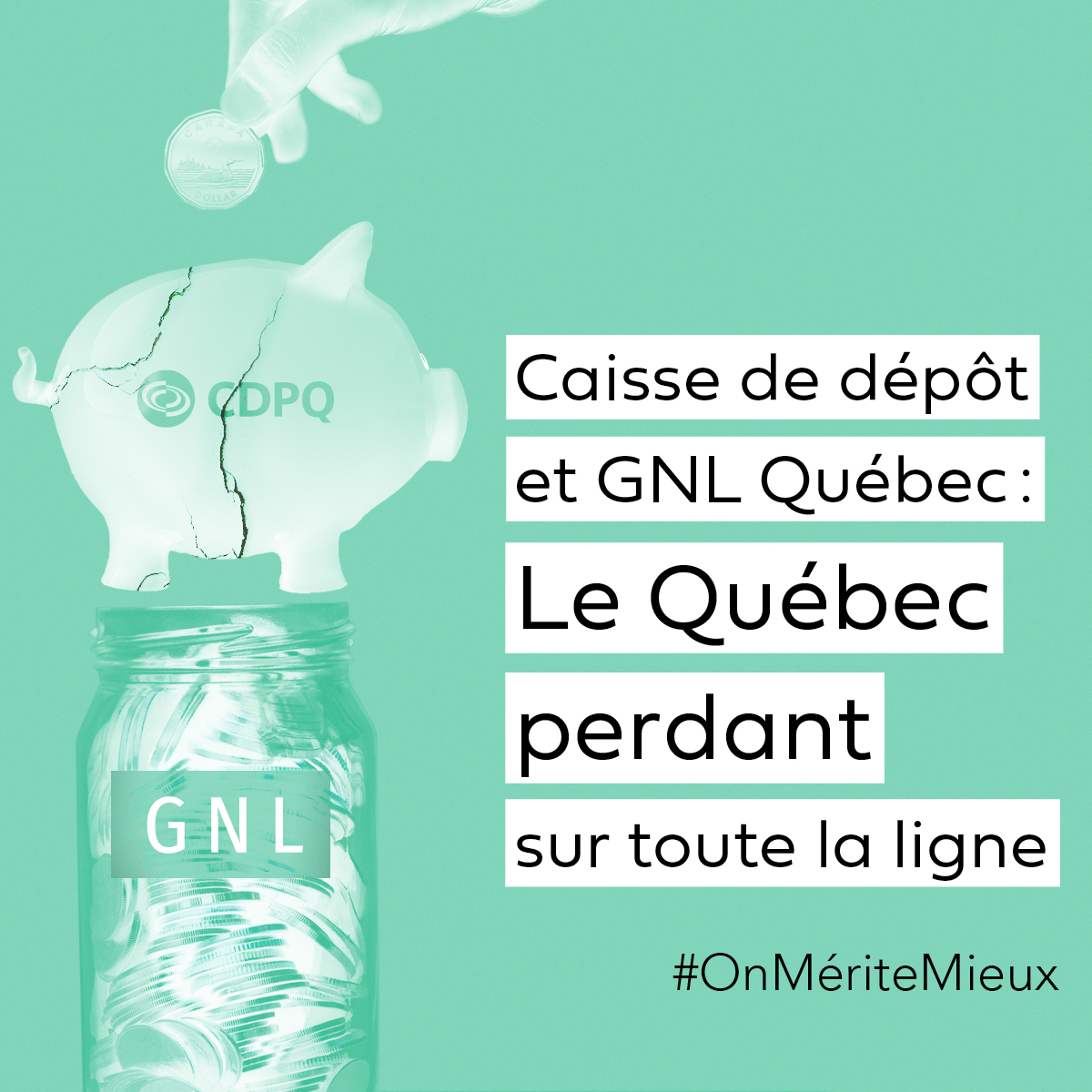 Communiqué - La Caisse de dépôt et placement du Québec doit se retirer de tout projet éventuellement lié à GNL/Gazoduq